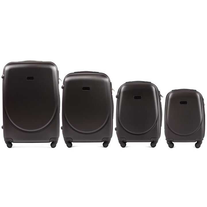 WINGS tágas luxus kabin bőrönd 4 db-os szett, Sötétszürke, 310-4 KPL DARK GREY