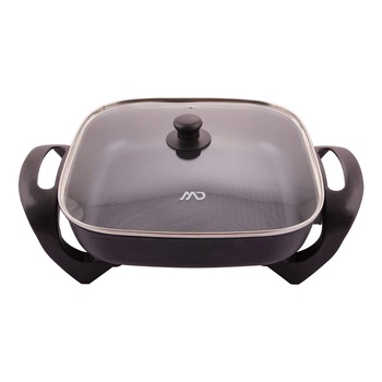 Aparat de gatit multifunctional MD, cu capac, 1200W, 3.4L, acoperire nonstick, 280°C, termostat ajustabil, 5 setari Aparat de gatit multifunctional MD, cu capac, 1200W, 3.4L, acoperire nonstick, 280°C, termostat ajustabil, 5 setari