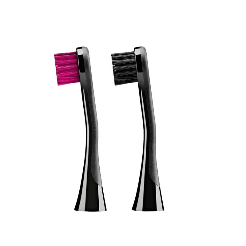 Set 2 Capetele de curatare pentru periuta electrica Curaprox Black/White, Curaprox, Negru/Roz