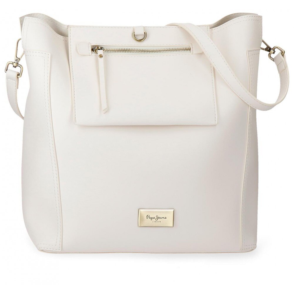 Geanta shopping 35 cm Pepe Jeans Angelica crem