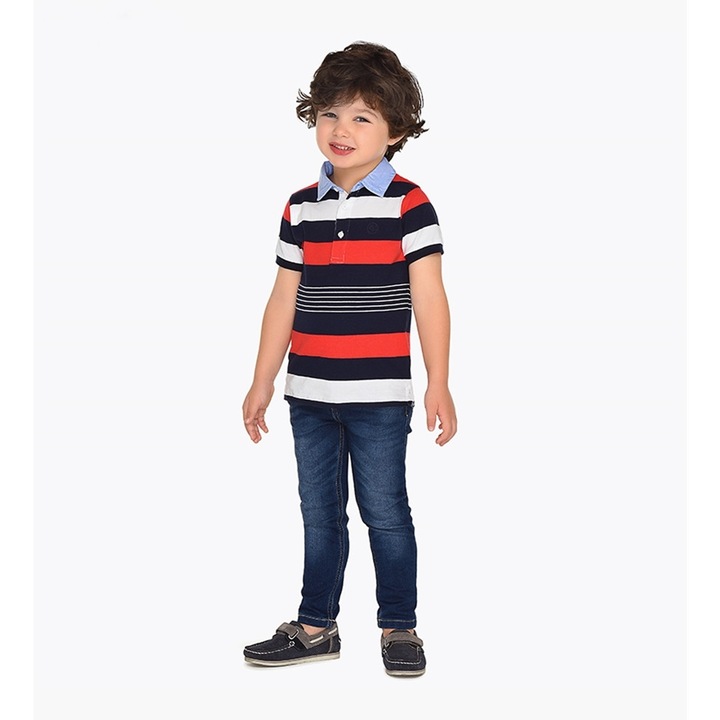 Pantaloni slim fit Mayoral cu buzunare pentru baiat, Albastru inchis
