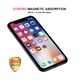 Husa / Carcasa magnetica, high quality pentru iPhone X/Xs, Rama metalica si spate din Sticla Securizata, Negru-Transparent