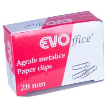 Agrafe Metalice EVOffice 28 mm, 100 Buc/Bax - Agrafe de Birou pentru Hartie, Clipsuri si Cleme Metalice Agrafe Metalice EVOffice 28 mm, 100 Buc/Bax - Agrafe de Birou pentru Hartie, Clipsuri si Cleme Metalice