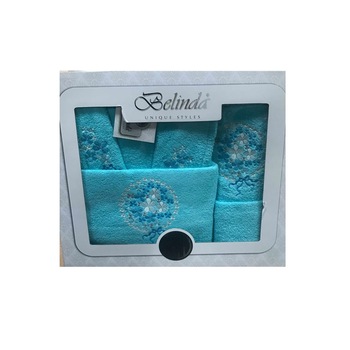 Set de baie 4 piese Belinda Classic , culoare bleu Set de baie 4 piese Belinda Classic , culoare bleu