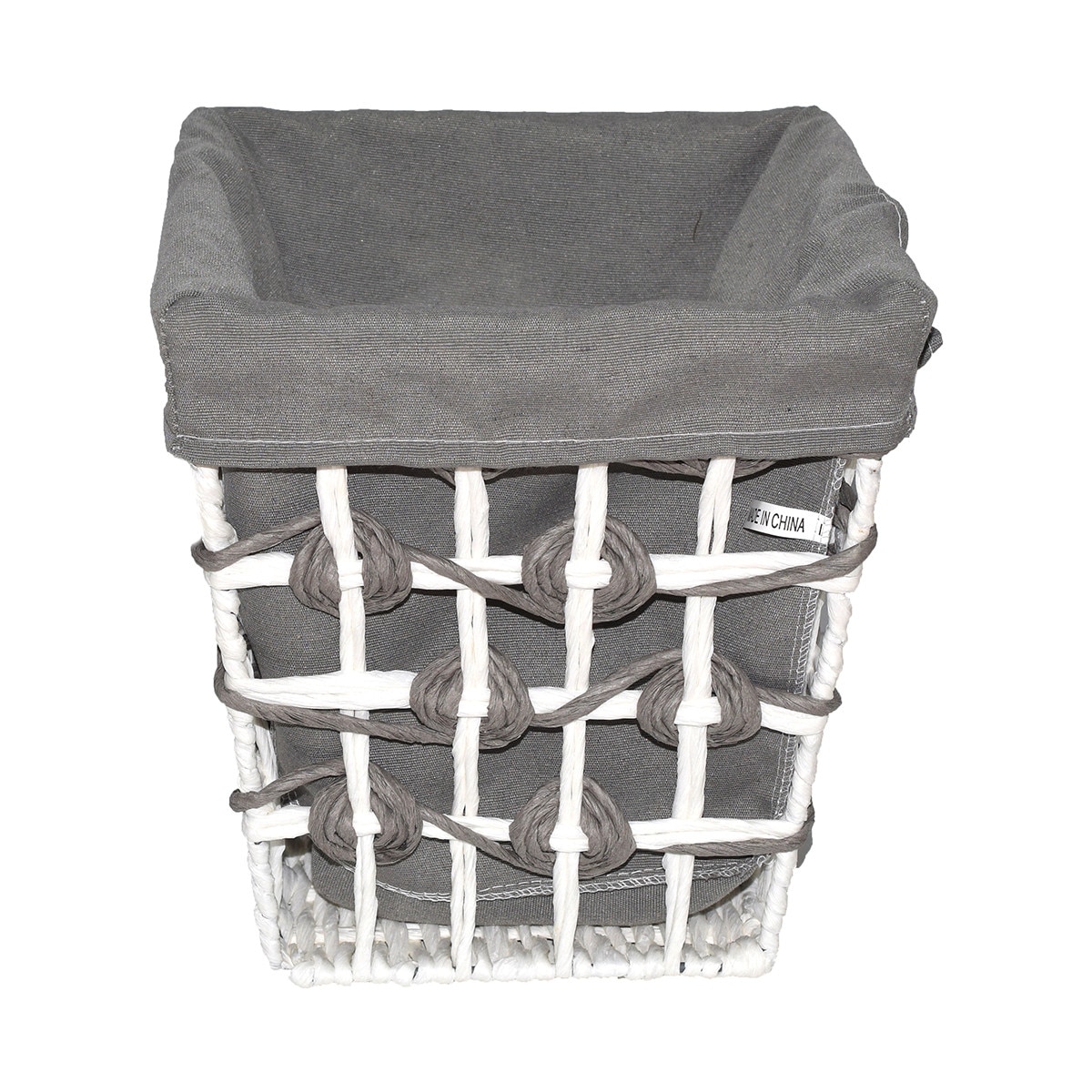 Cos depozitare decor Naimeed D834-1, hartie din ratan si otel, 22x22x25 cm