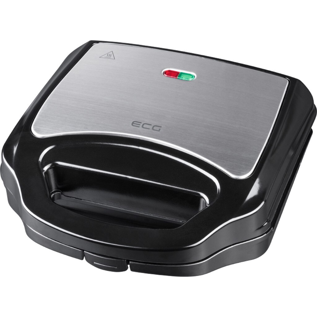 Sandwich maker ECG S 3170, 700 W, 4 sandwich-uri triunghiulare, negru - otel inoxidabil