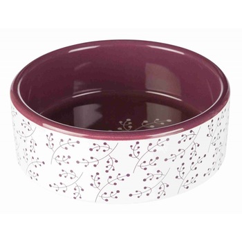 Castron Trixie ceramica pentru caini alb/visiniu 0.8 l/ø 16 cm 25124 Castron Trixie ceramica pentru caini alb/visiniu 0.8 l/ø 16 cm 25124