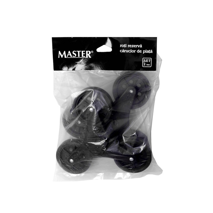Set 2 buc roti triple Master, 9.5 cm- Rezerva pentru carucior de cumparaturi
