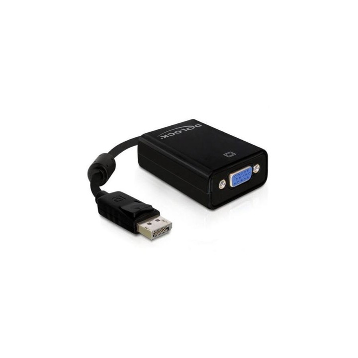 DELOCK Átalakító Displayport 1.2 male to VGA female, fekete