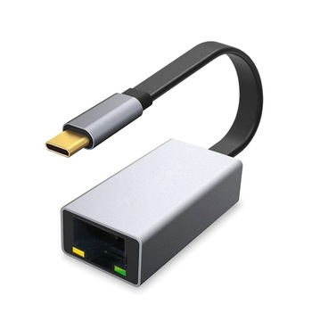 Adaptor LAN Gigabit Platinet 544710,USB tip C la RJ45 ethernet 1000Mbps Adaptor LAN Gigabit Platinet 544710,USB tip C la RJ45 ethernet 1000Mbps