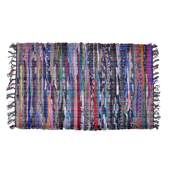 Covoras tesut, Zola, mov cu franjuri, 50x80 cm