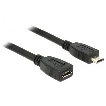 Cablu prelungitor micro USB tip B T-M 1m, Delock 83248 Cablu prelungitor micro USB tip B T-M 1m, Delock 83248