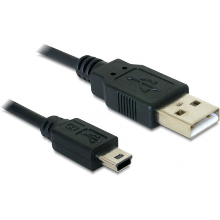 Cablu USB 2.0 la mini USB 5 pini 1m, Delock 82273