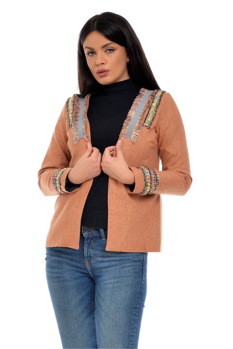 Sacou accesorizat, redSquare, Caramiziu deschis, Bej
