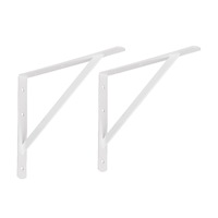 Set 2 console pentru polite perete 35x40 cm, Arly, Otel Alb