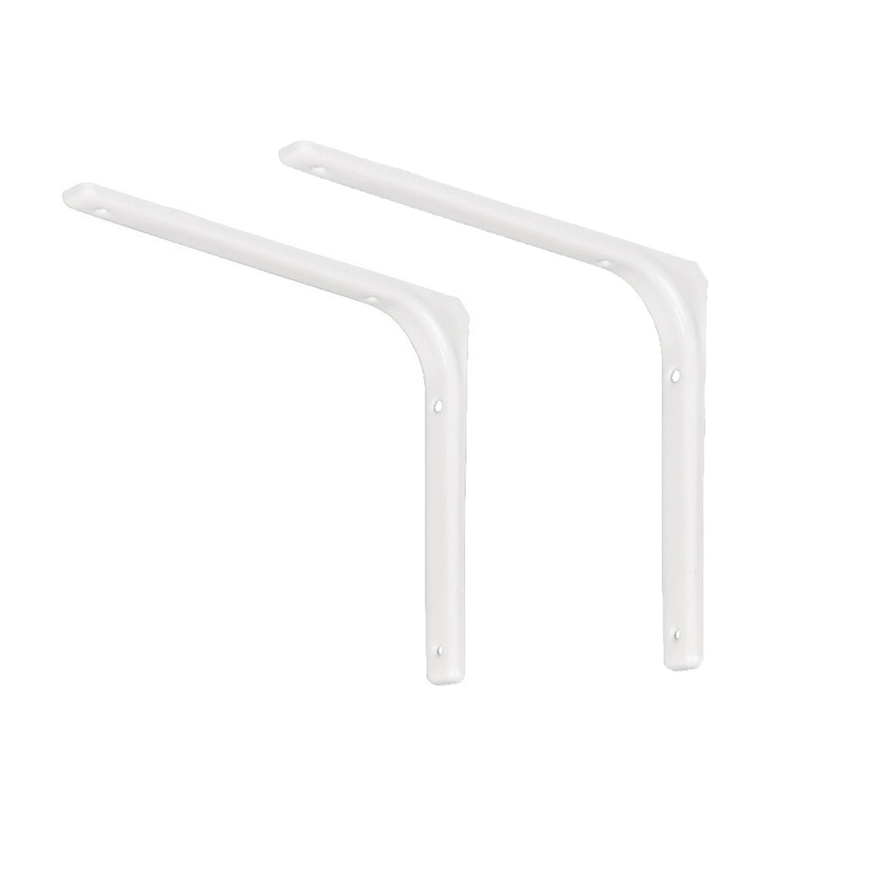 Set 2 console albe pentru rafturi 25x30 cm, Arly, Otel