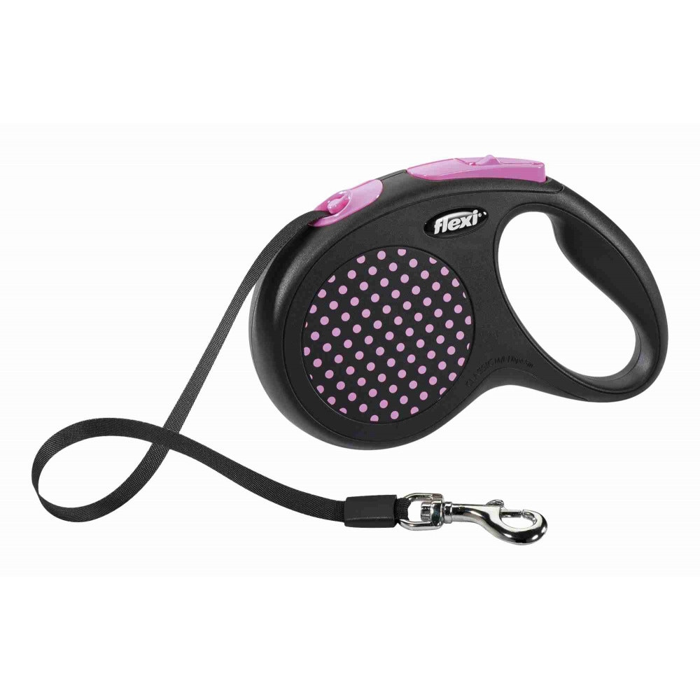 Lesa Flexi Design Retractabila Banda M 5 m/ 25 kg Roz 12276