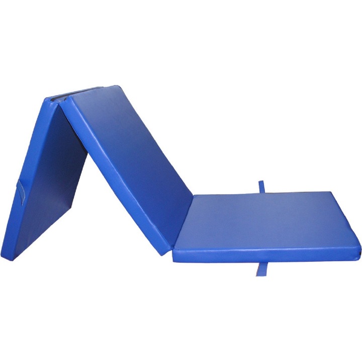 Saltea medicala A-FIRMA-CJA, Piele ecologica, 195 x 120 x 5 cm, Bleumarin