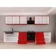 Set Mobila Bucatarie Modulara BLANCA 5, MDF ROSU Lucios, dimensiune 3.6 m