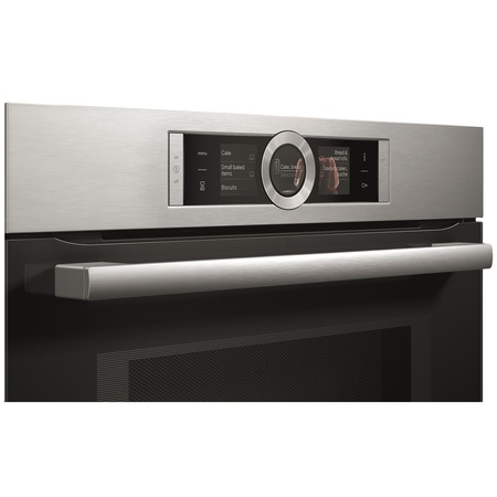 Cuptor incorporabil Bosch HMG6764S1, Electric, Multifunctional, Functie microunde, Display, Grill, Timer, Autocuratare pirolitica, 67 L, Inox