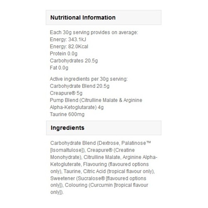 Хранителна добавка Myprotein Creapump, Тропически пунш, 0.750кг