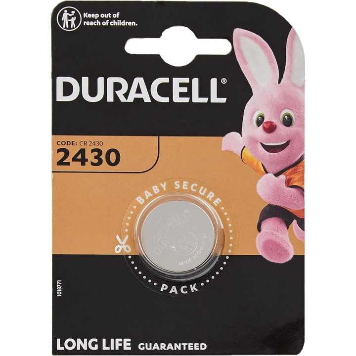 Baterie cu litiu tip buton DURACELL CR2430, 3V, 1 buc.in blister, pret pentru 1 buc