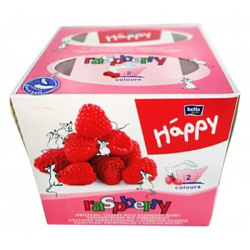 Batiste de hartie aromate pentru copii Bella Happy 2 culori Zmeura 80 buc