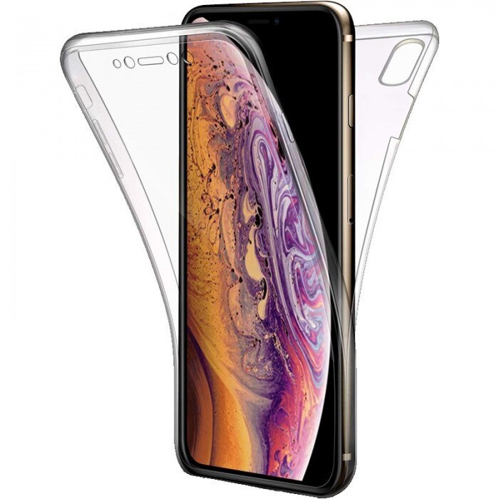 Husa slicon 360 fata+spate iPhone XS , Transparent