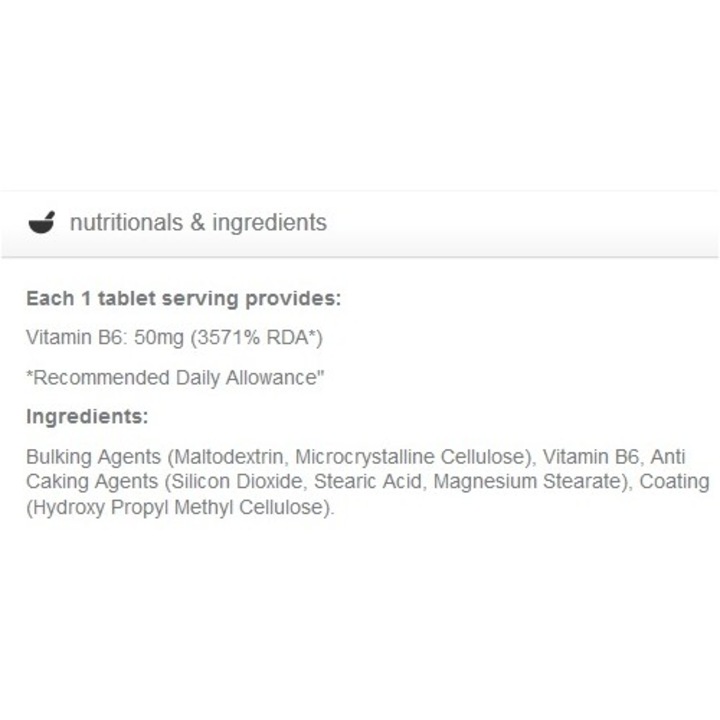 Витамин B6 Myvitamins Essential Vitamin B6, 60 tabs