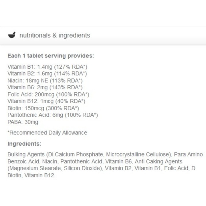 Витамин B Myvitamins Essential Vitamin B Complex, 30 tabs