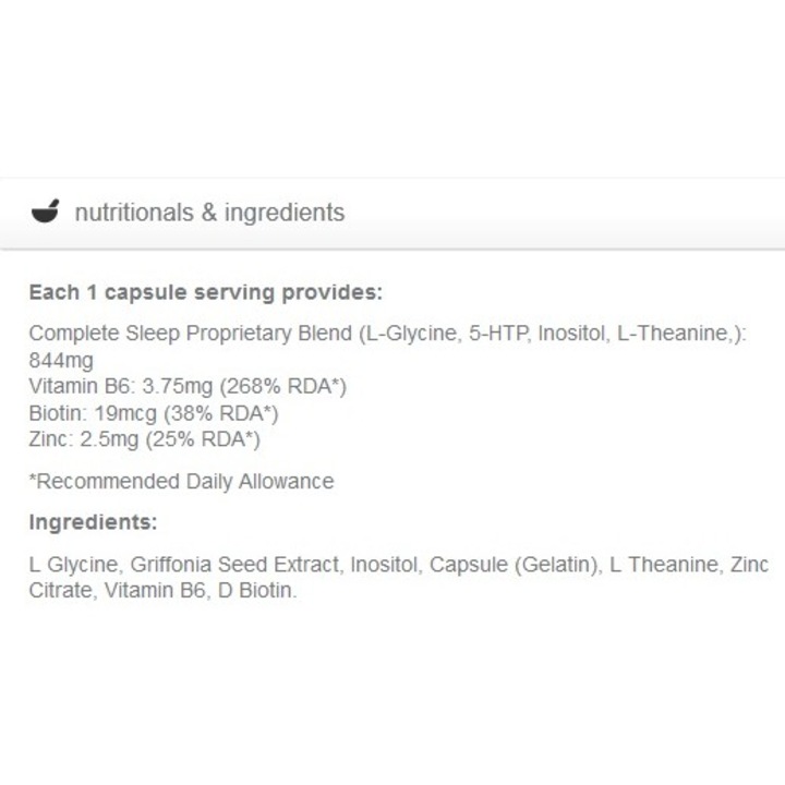 Хранителна добавка Myvitamins Complete Sleep, 30 caps
