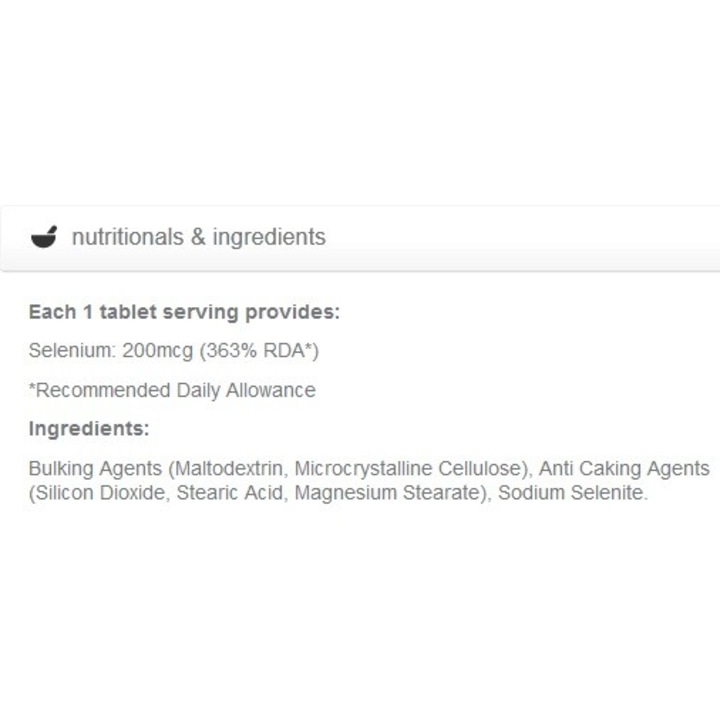 Селен Myvitamins Essential Selenium, 30 tabs