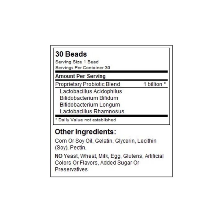 Хранителна добавка Natrol BioBeads Probiotic Acidophilus, 30 Beads