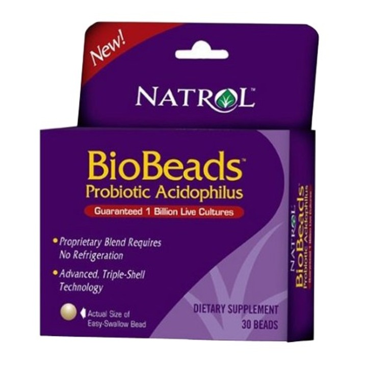Хранителна добавка Natrol BioBeads Probiotic Acidophilus, 30 Beads
