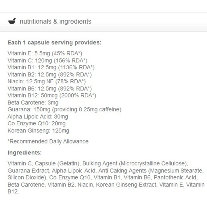 Дневни мултивитамини Myvitamins Complete Energy, 30 caps