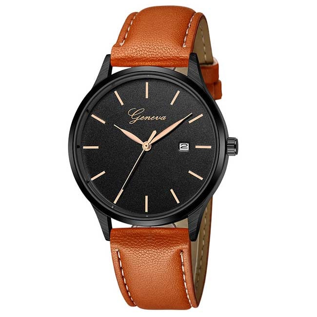 Ceas Unisex Quartz Geneva Casual Elegant Maro, CP99530MO, curea din piele, afisaj analog