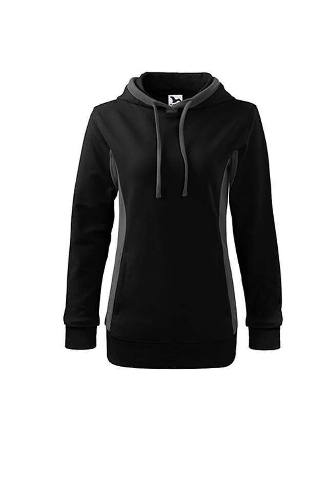 Hanorac dama Kangoo, Malfini, buzunar frontal, Negru