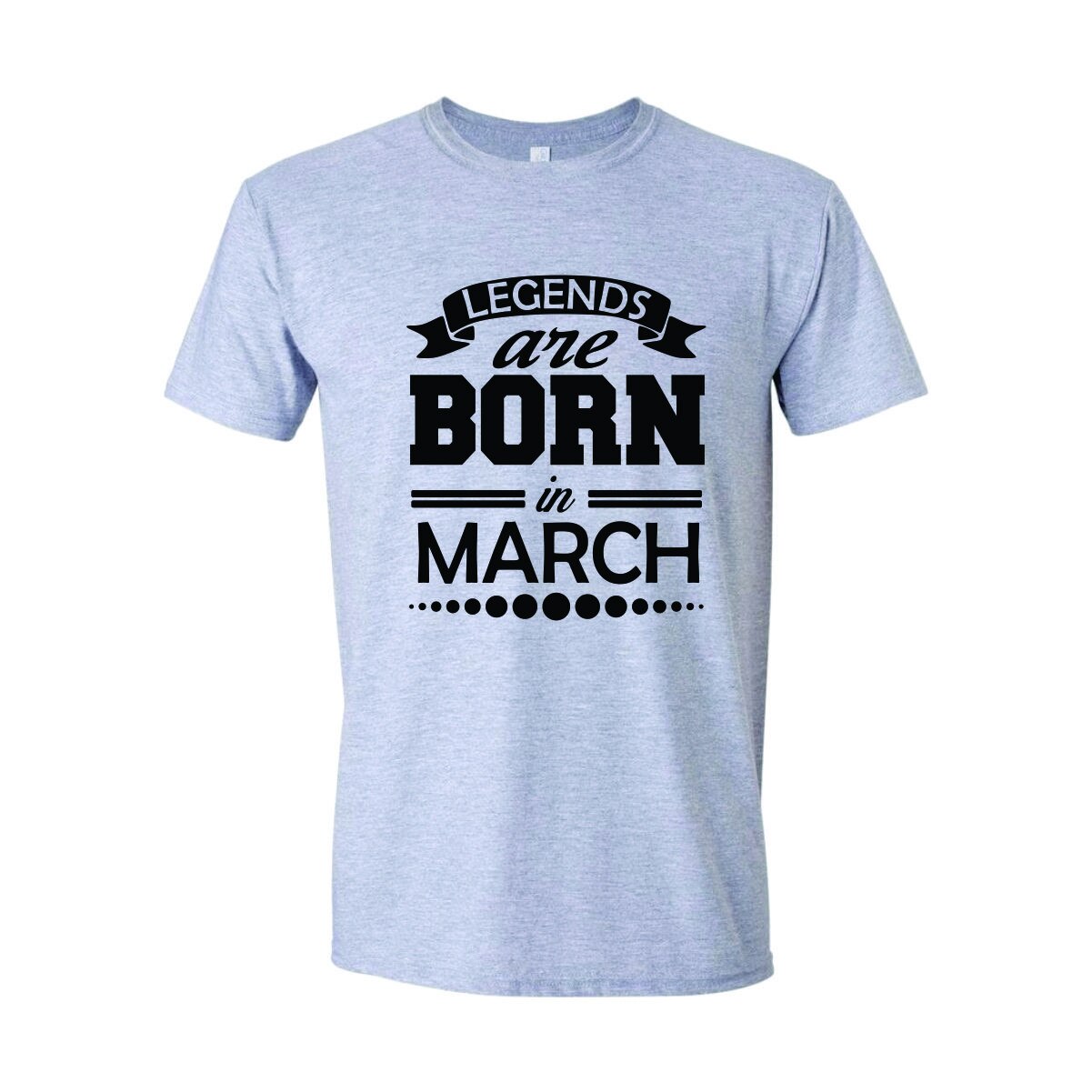Tricou Personalizat pentru Barbati Gri Deschis, Marimea M - Legends Are Born in March