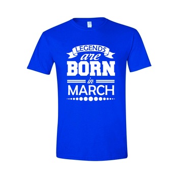 Tricou Personalizat pentru Barbati Albastru, Marimea L - Legends Are Born in March Tricou Personalizat pentru Barbati Albastru, Marimea L - Legends Are Born in March
