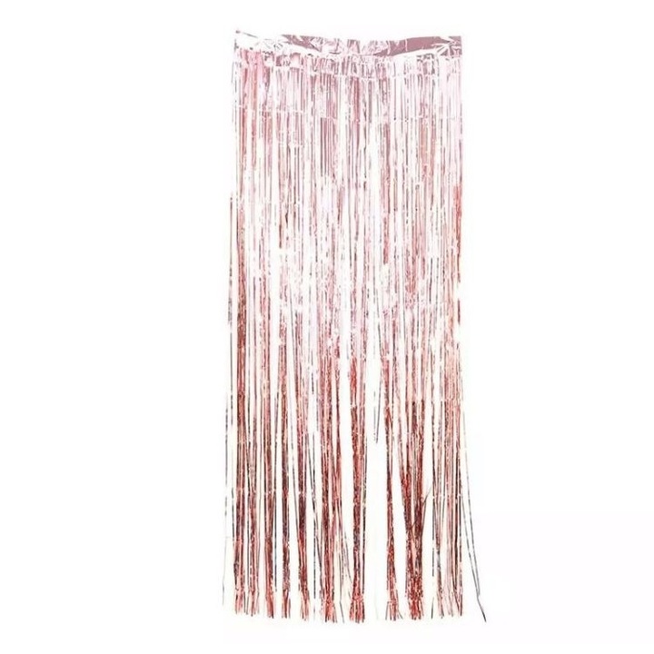 Dekoratív rózsa-arany fóliafüggöny, 2 m