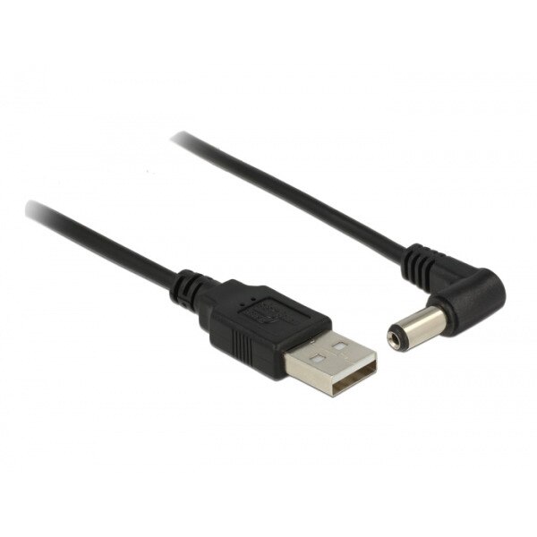 Cablu alimentare USB la DC 5.5 x 2.1 mm 90 grade 1.5m, Delock 83578