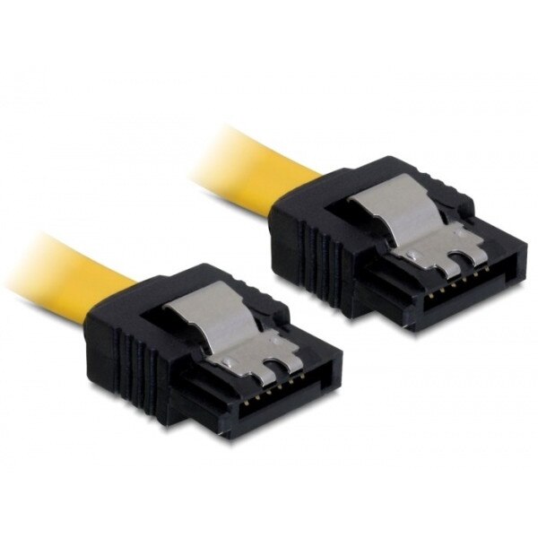 Cablu SATA II 3 Gb/s drept cu fixare, 30 cm, Delock 82473