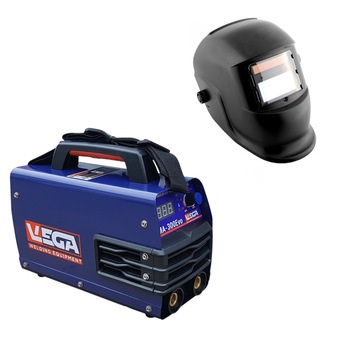 Pachet - Aparat de sudura tip invertor MMA Vega 300, masca de sudura, cabluri si clesti, ciocanel, perie + Masca heliomata Pachet - Aparat de sudura tip invertor MMA Vega 300, masca de sudura, cabluri si clesti, ciocanel, perie + Masca heliomata
