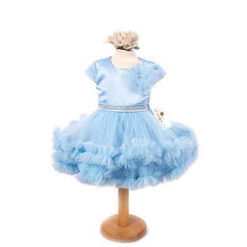 Rochita fetita ocazie Lempika Bleu Ciel Prima Aniversare 1an (80cm) Rochita fetita ocazie Lempika Bleu Ciel Prima Aniversare 1an (80cm)