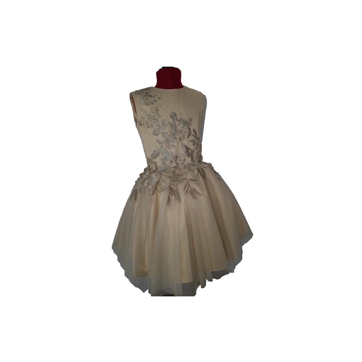 Rochie fetite, Ilada Maison de Couture, Lucia, bej, 8 ani