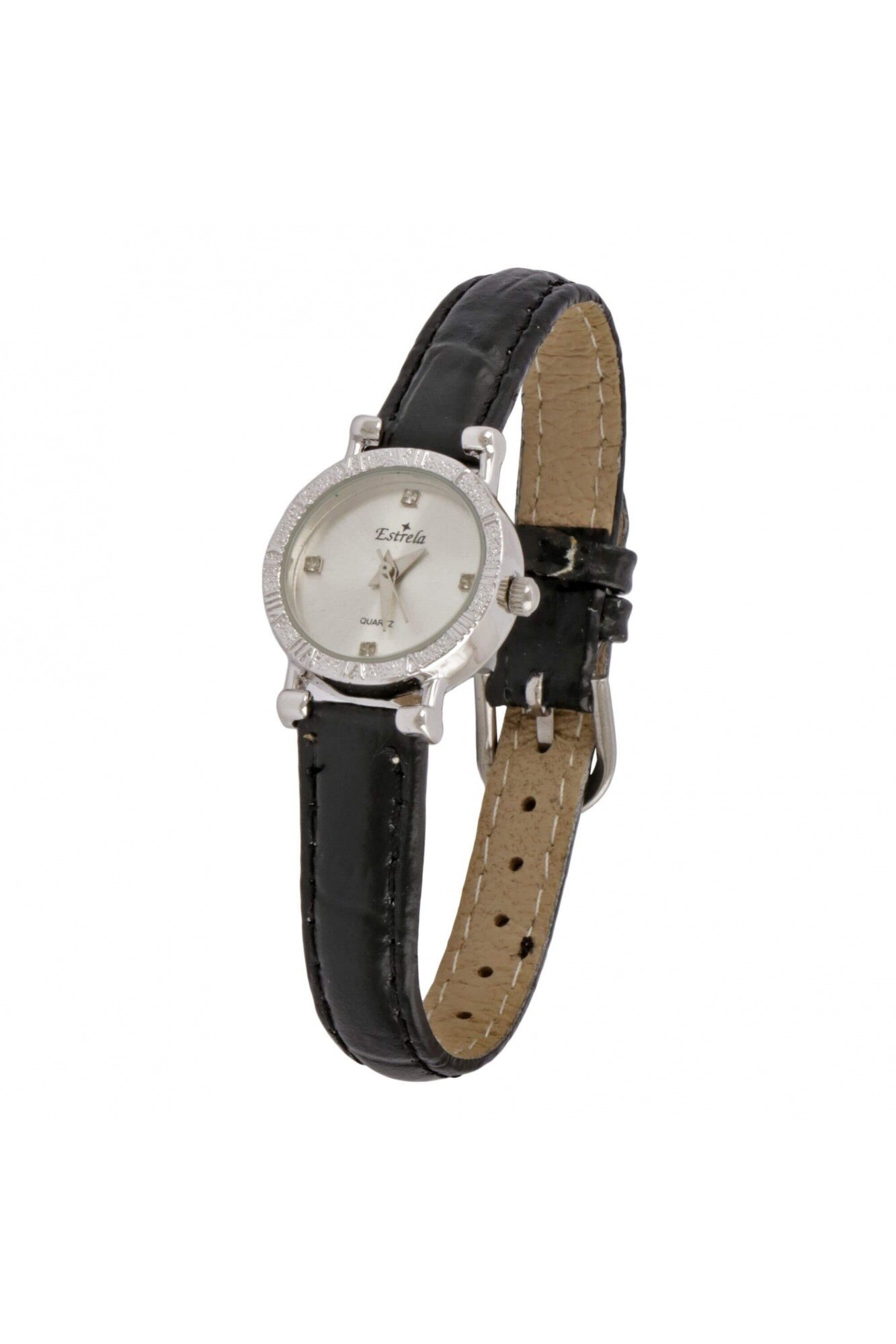 Ceas de mana Estrela, analogic, mecanism quartz, Negru, pentru femei