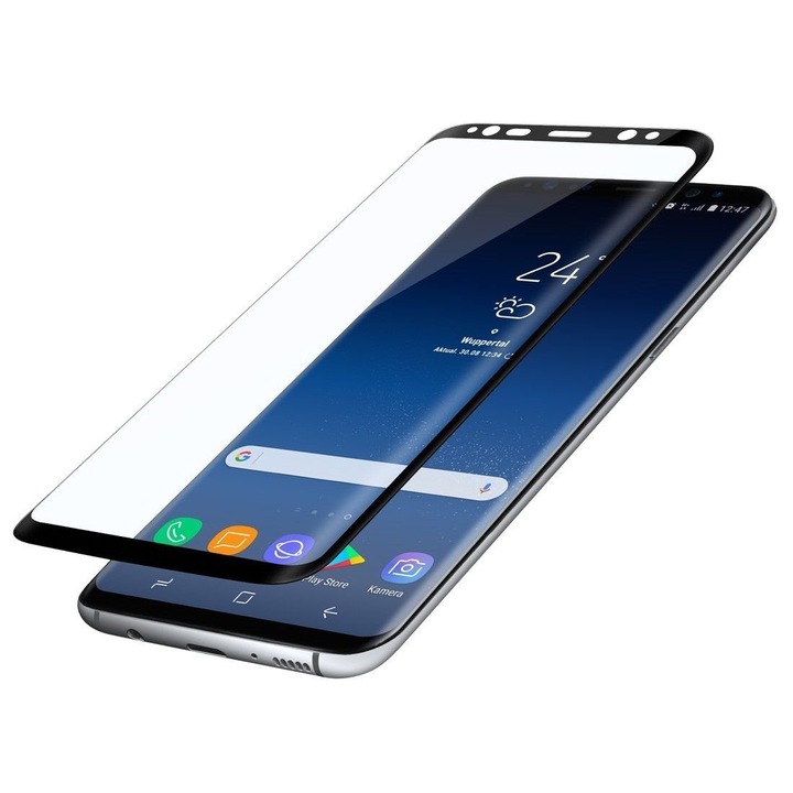Стъклен протектор за Samsung Galaxy S9+ S9 Plus G965, FullFace, Черен