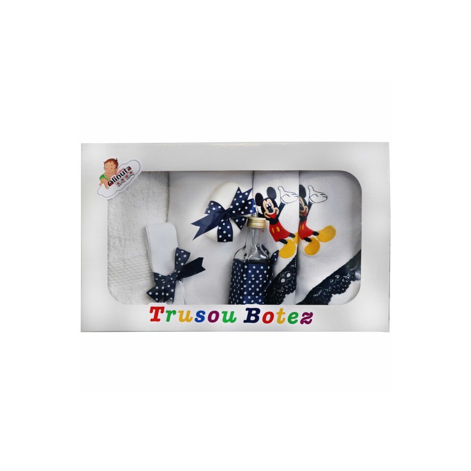 Trusou pentru botez, 7 piese, bleumarin, dae2873