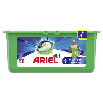 Detergent capsule Ariel All in One PODS Plus Active, 25 spalari Detergent capsule Ariel All in One PODS Plus Active, 25 spalari