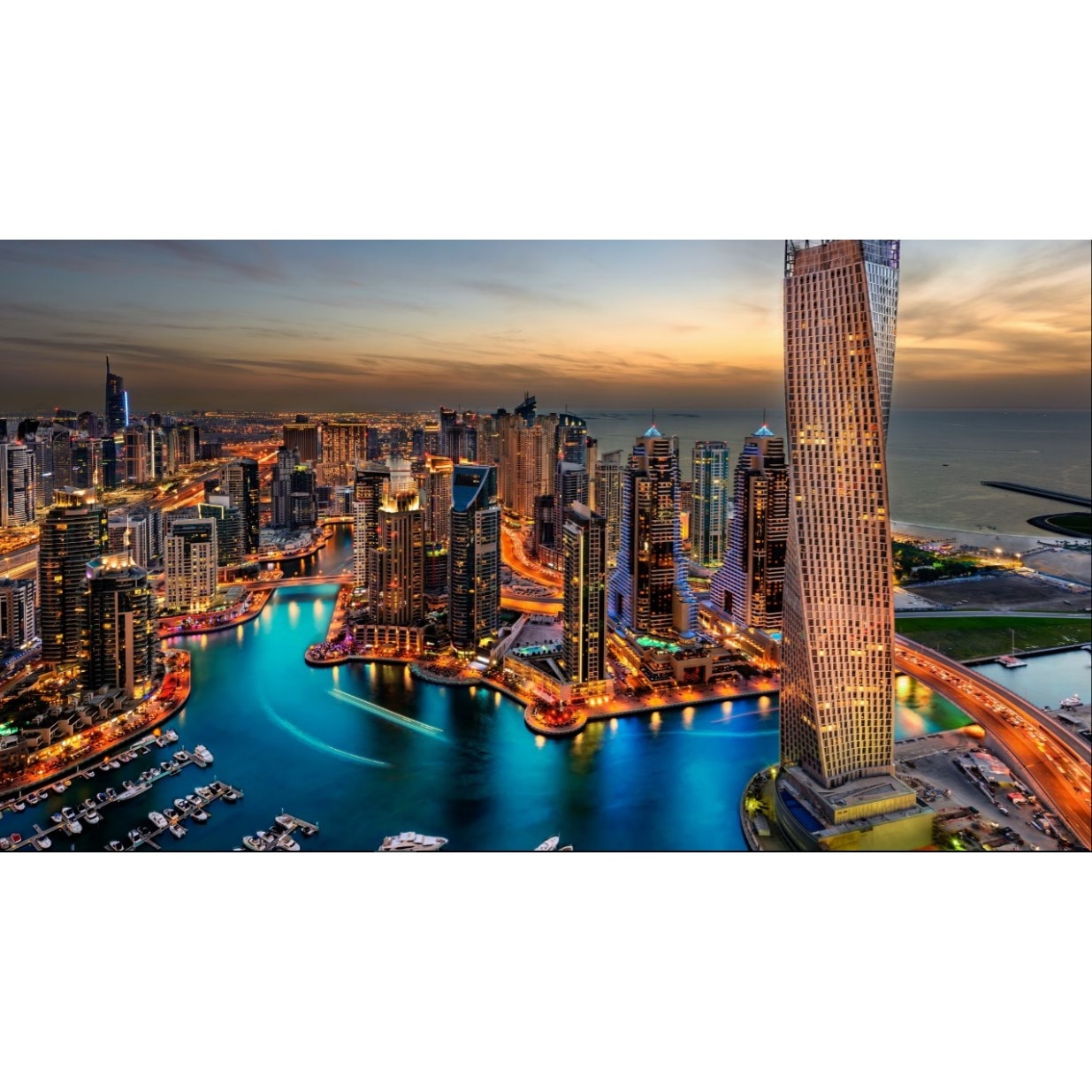 Tablou canvas Dubai noaptea (75 x 50 cm)